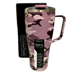 BRUMATE TODDY COFFEE MUG MAUVE CAMO 32oz STAINLESS STEEL LEAKPROOF LID WITH BOX